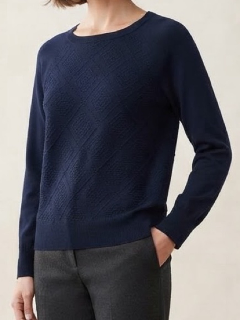 Brooks Brothers Women’s Navy Preppy Cotton Pull Over Sweater Size L